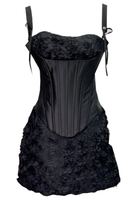 Floral Corset Dress Black