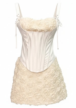Floral Corset Dress Ivory