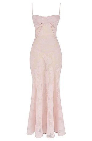 Floral Corset Maxi Dress Pink
