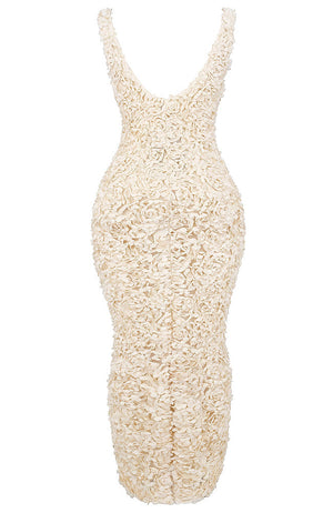 Floral Midi Dress Ivory