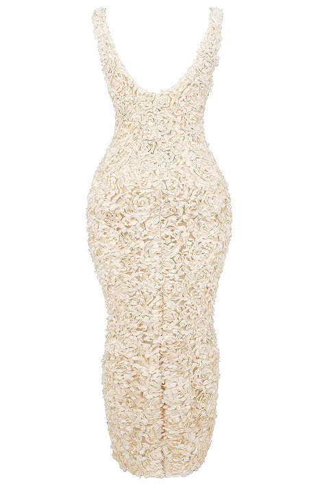 Floral Midi Dress Ivory