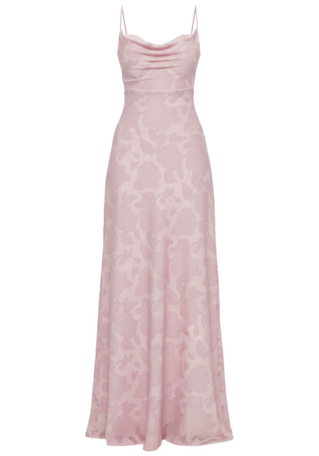 Floral Strappy Back A Line Maxi Dress Pink
