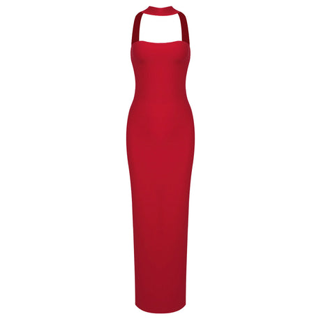 Aurohaya Clémence Strapless Evening Maxi Dress Red