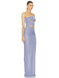 Aurohaya Cressida Strapless Ruched Maxi Dress