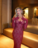 Aurohaya Violaine Lace Halter Maxi Dress