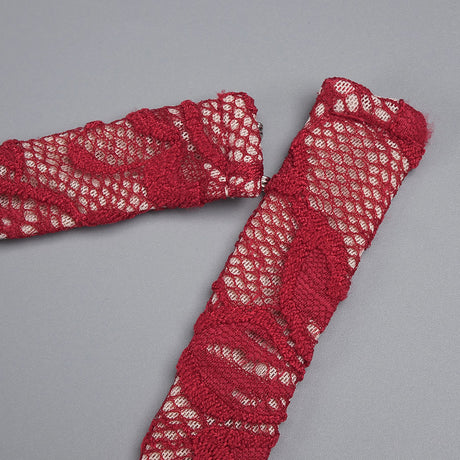 Aurohaya Violaine Lace Halter Maxi Dress