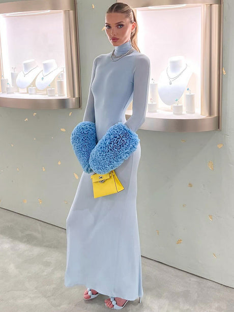 Aurohaya Cybèle Long Sleeve Bodycon Maxi Dress