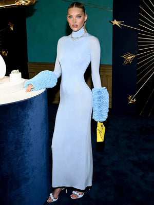 Aurohaya Cybèle Long Sleeve Bodycon Maxi Dress