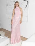 Aurohaya Océane Halter Maxi Dress