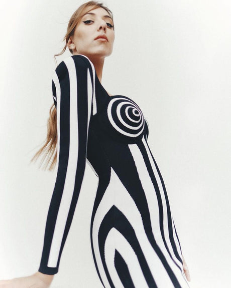 Aurohaya Mélisande Striped Mini Dress