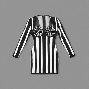 Aurohaya Mélisande Striped Mini Dress