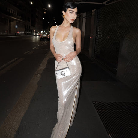 Aurohaya Perrine Sequin Sleeveless Maxi Dress