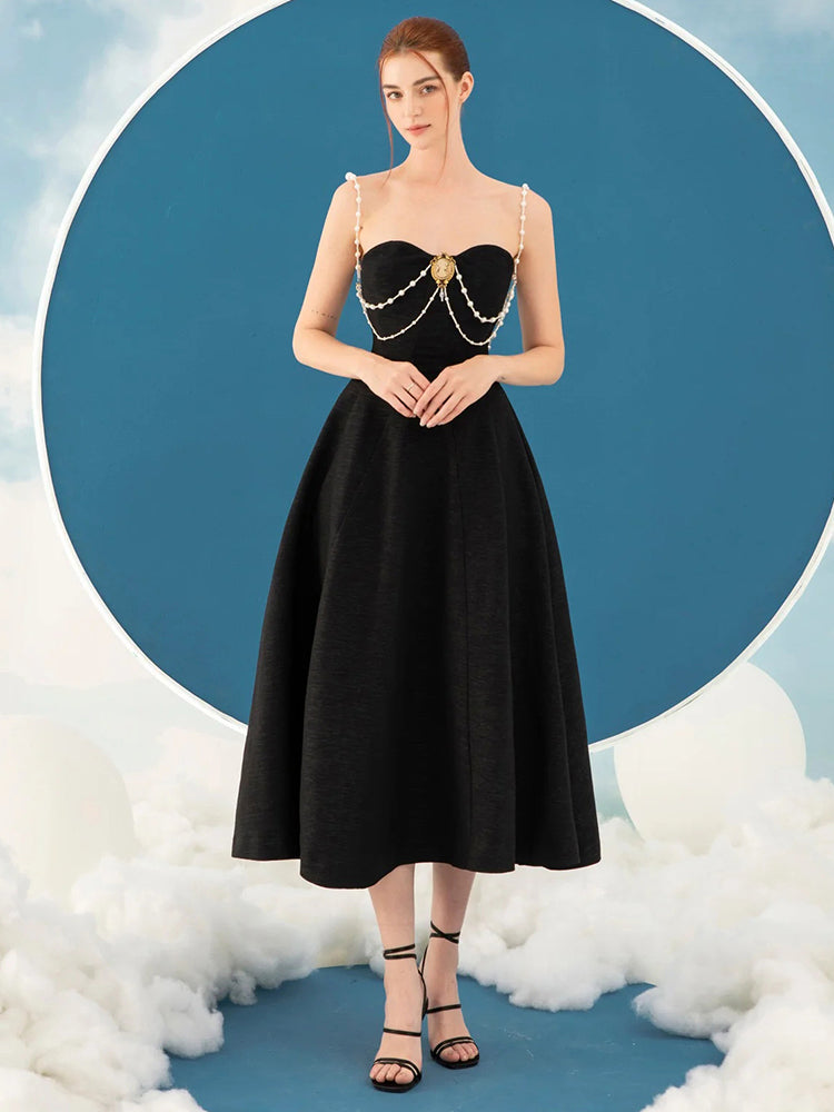 Aurohaya Claribel Strapless Midi Dress