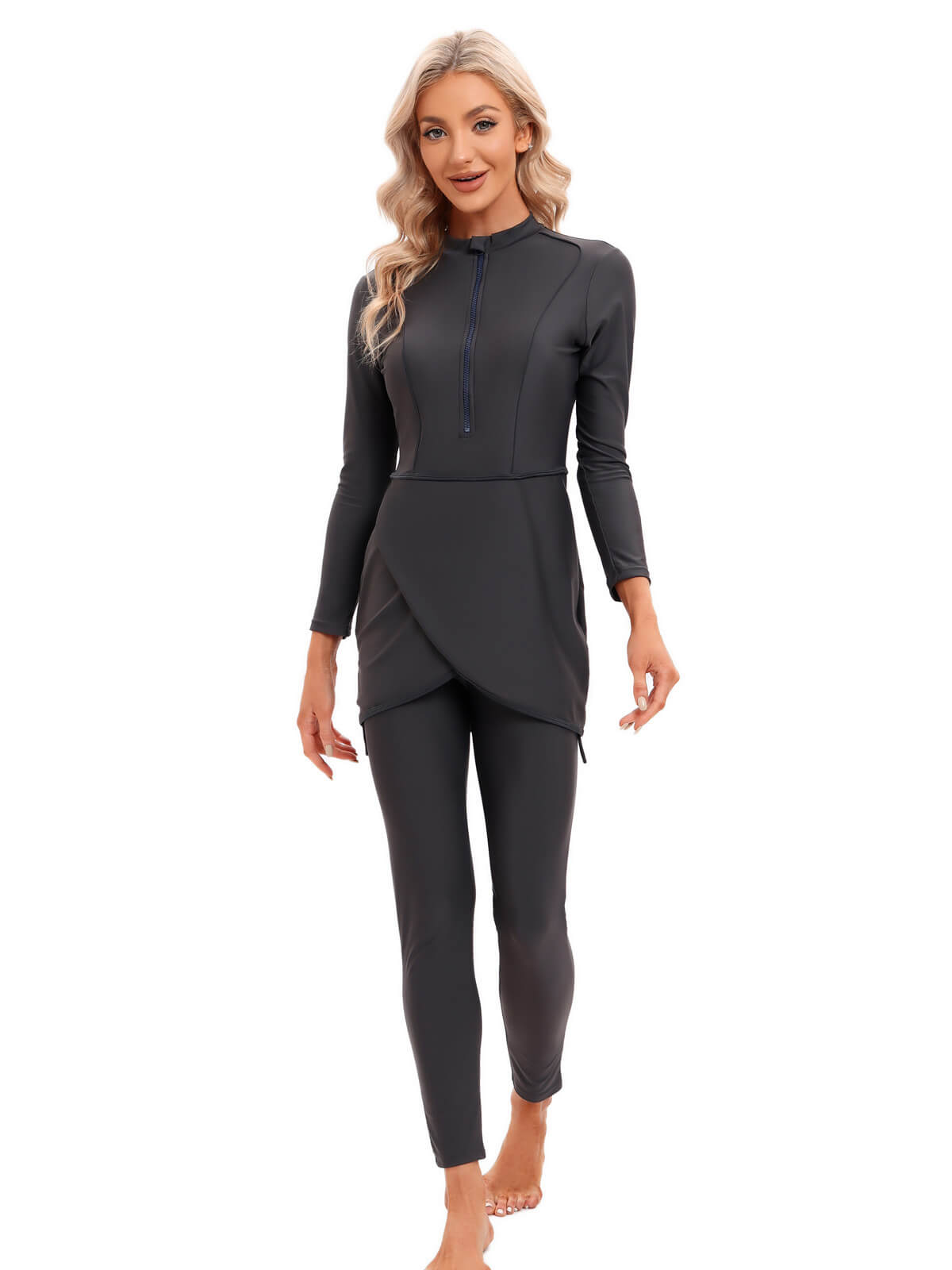 Solid Modest Burkini Swimwear 3-Piece Set – Oceana