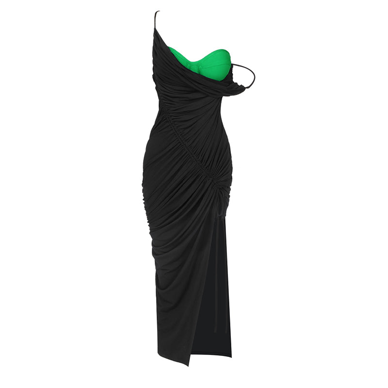 Aurohaya Célène Ruched Maxi Dress