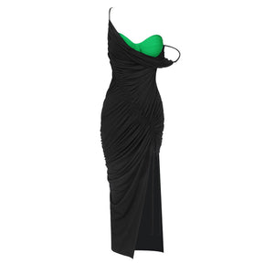 Aurohaya Célène Ruched Maxi Dress