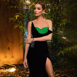 Aurohaya Célène Ruched Maxi Dress Black
