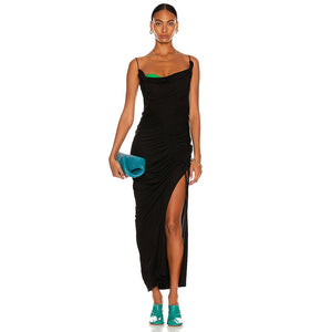 Aurohaya Célène Ruched Maxi Dress