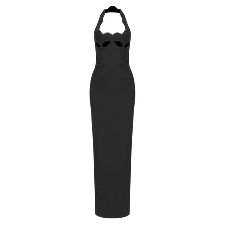 Aurohaya Noisette Halter Cut-Out Bodycon Maxi Dresses