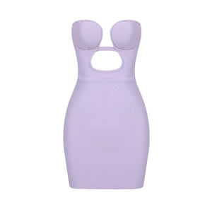 Aurohaya Oriana Strapless Mini Dress LIGHT PURPLE