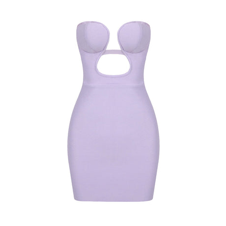 Aurohaya Oriana Strapless Mini Dress LIGHT PURPLE