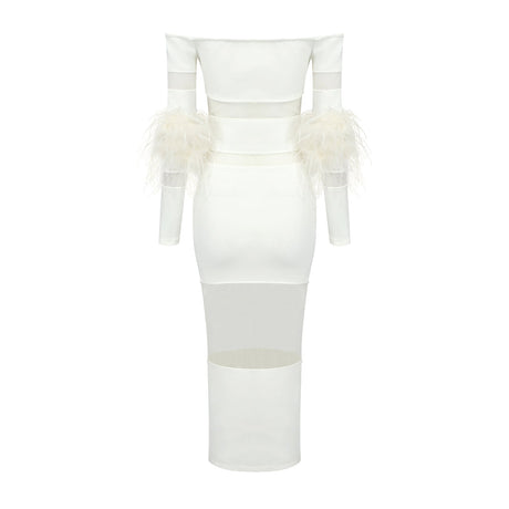 Aurohaya Cosette Off Shoulder Midi Dress