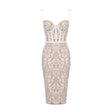 Aurohaya Thalia Lace Corset Midi Dress White
