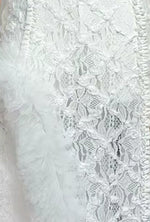 Halter Mesh Ruffle Lace Maxi Dress White