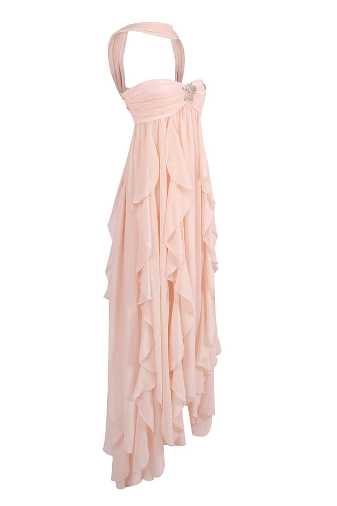 Aurohaya Chloé Strapless Ruffle Maxi Dress