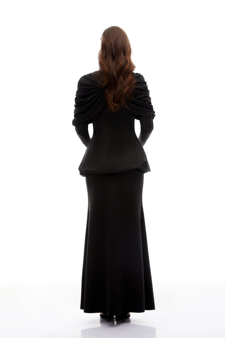 Aurohaya Hedda Black Pleated Dress Set