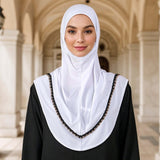 Solid Color Metal Chain Edge Hijab