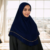 Solid Color Metal Chain Edge Hijab