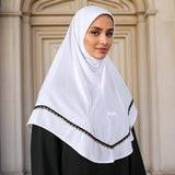 Solid Color Metal Chain Edge Hijab