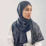 Beaded Chiffon Silver Thread Hijab