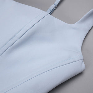 Hortense Square Neck Corset Maxi Dress / Blue