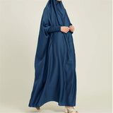 Solid Color One-piece Headscarf Abaya Dress