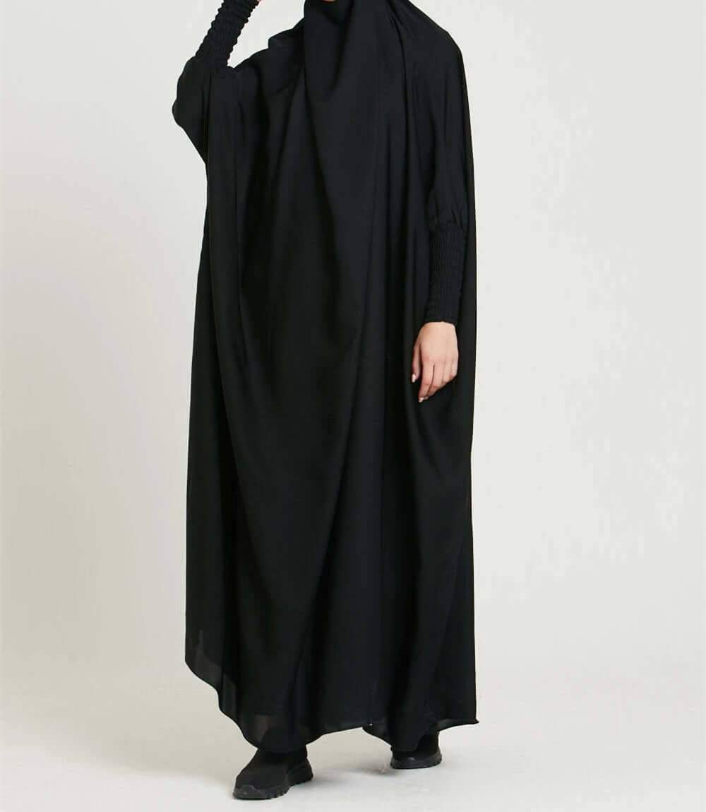 Solid Color One-piece Headscarf Abaya Dress