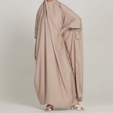 Solid Color One-piece Headscarf Abaya Dress