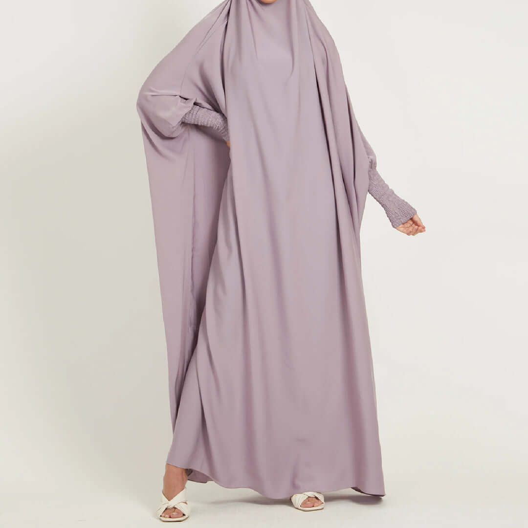 Solid Color One-piece Headscarf Abaya Dress