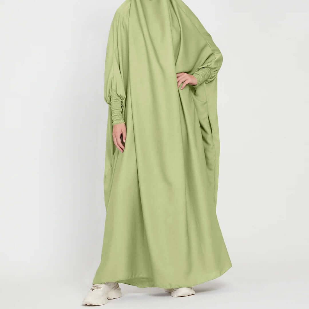 Solid Color One-piece Headscarf Abaya Dress