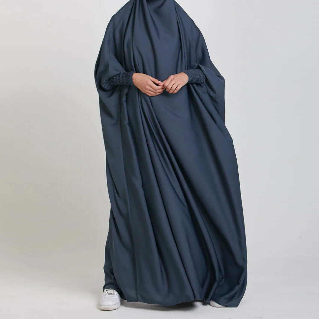 Solid Color One-piece Headscarf Abaya Dress