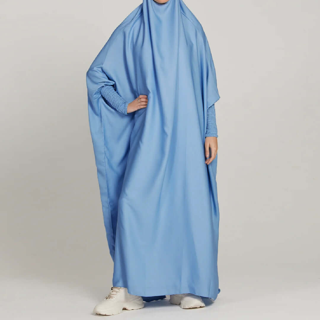 Solid Color One-piece Headscarf Abaya Dress