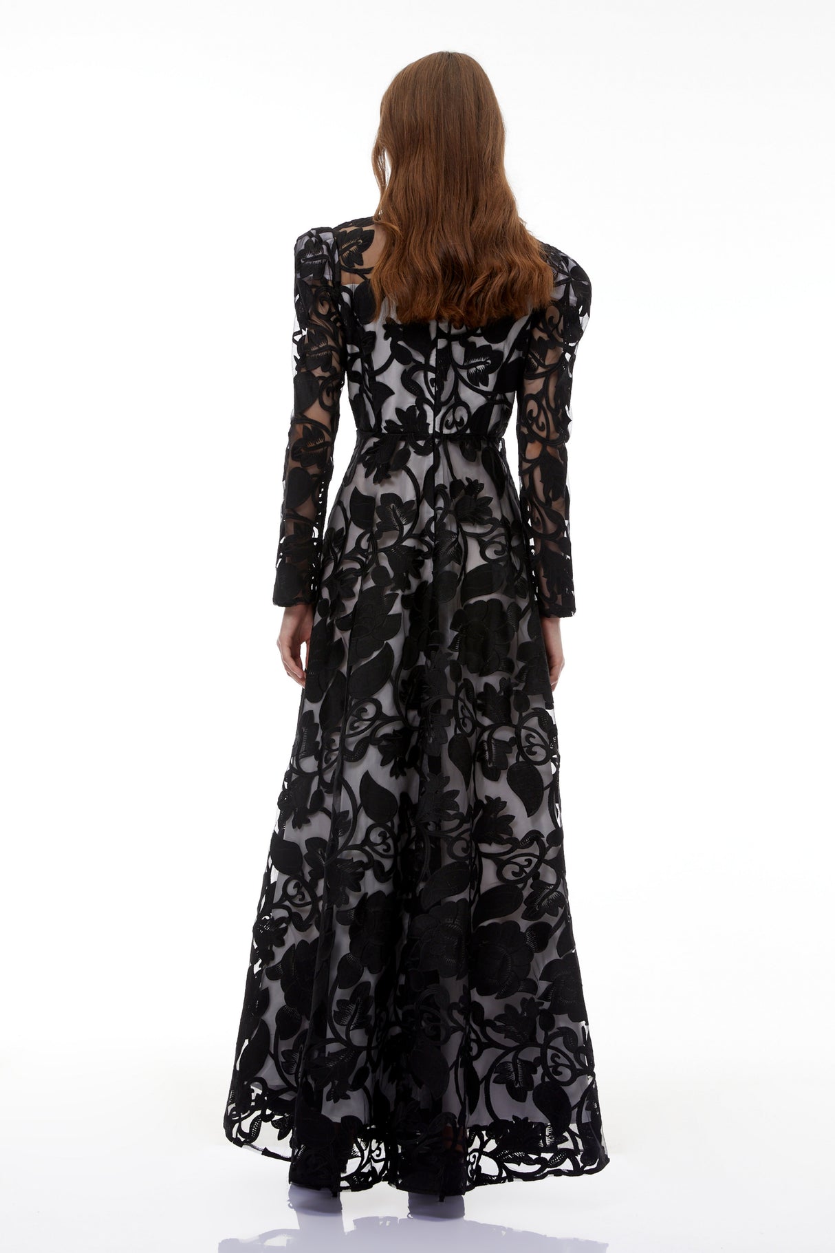 Aurohaya Jocasta Black Floral Embellished Maxi Dress