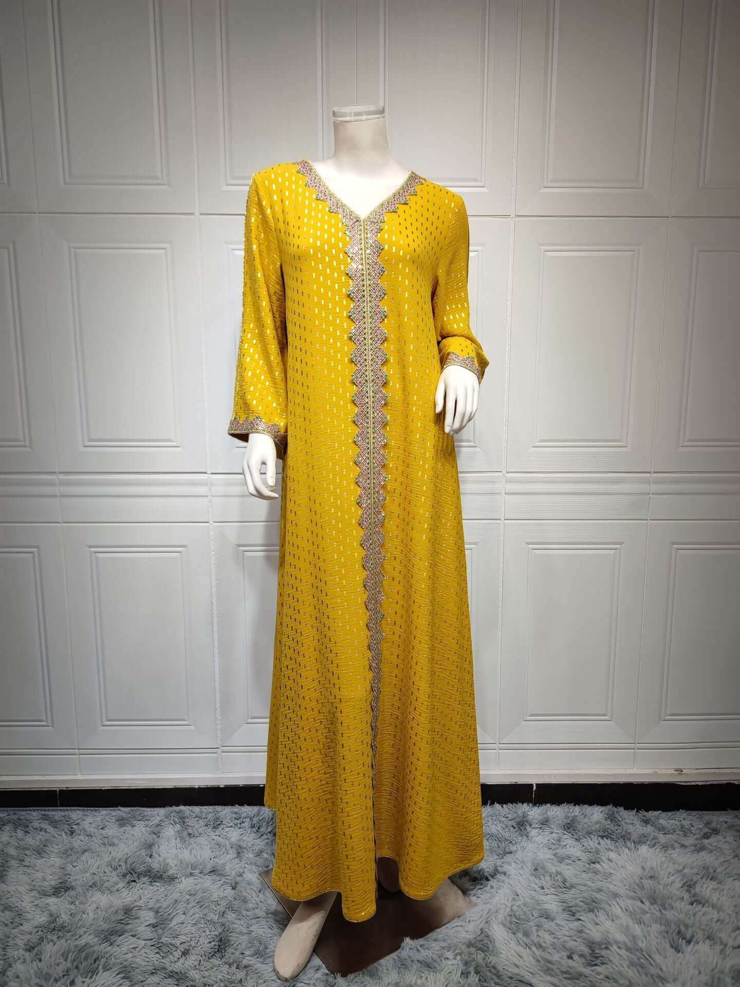Lace Tape V-Neck Kaftan