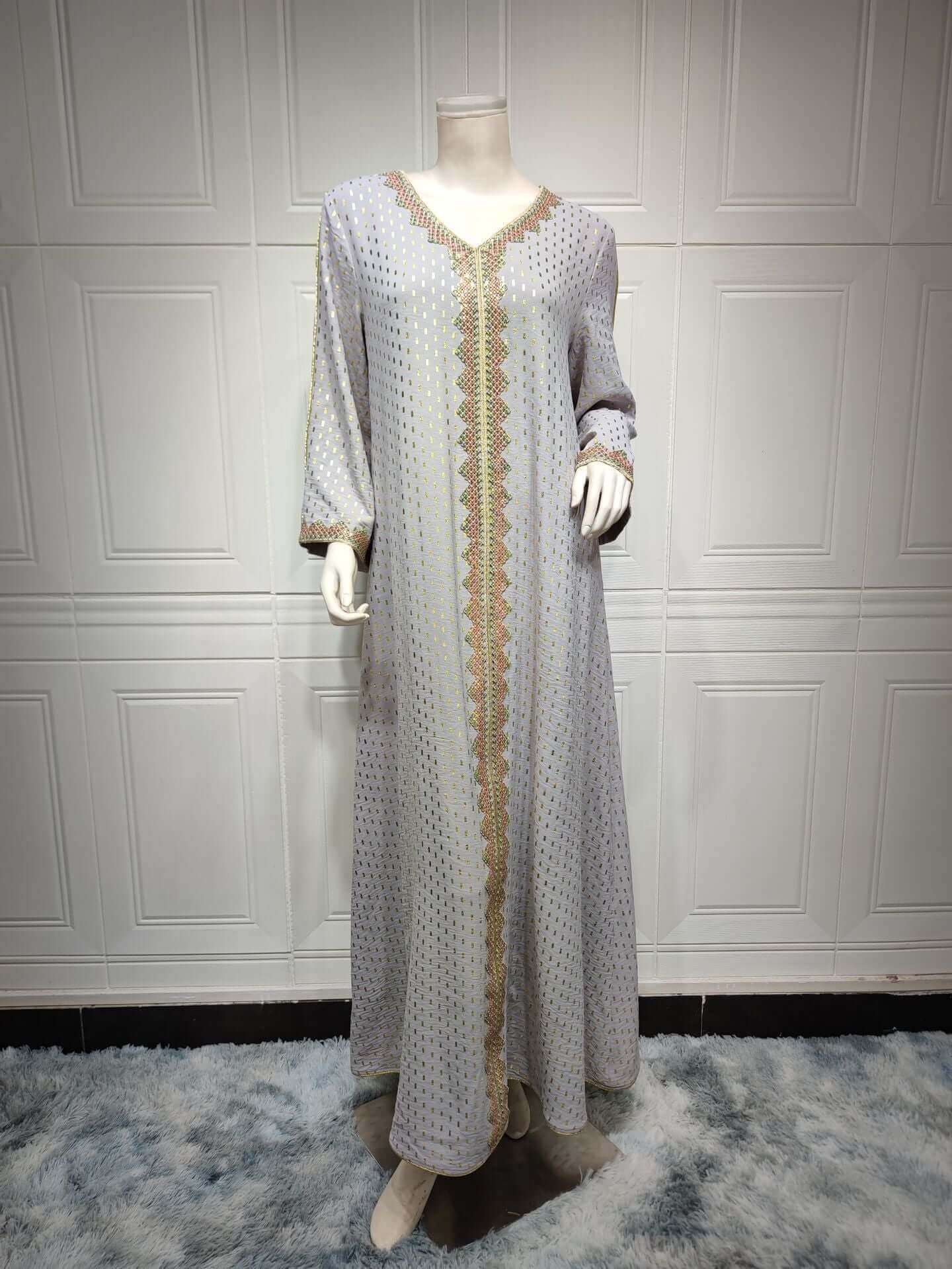 Lace Tape V-Neck Kaftan