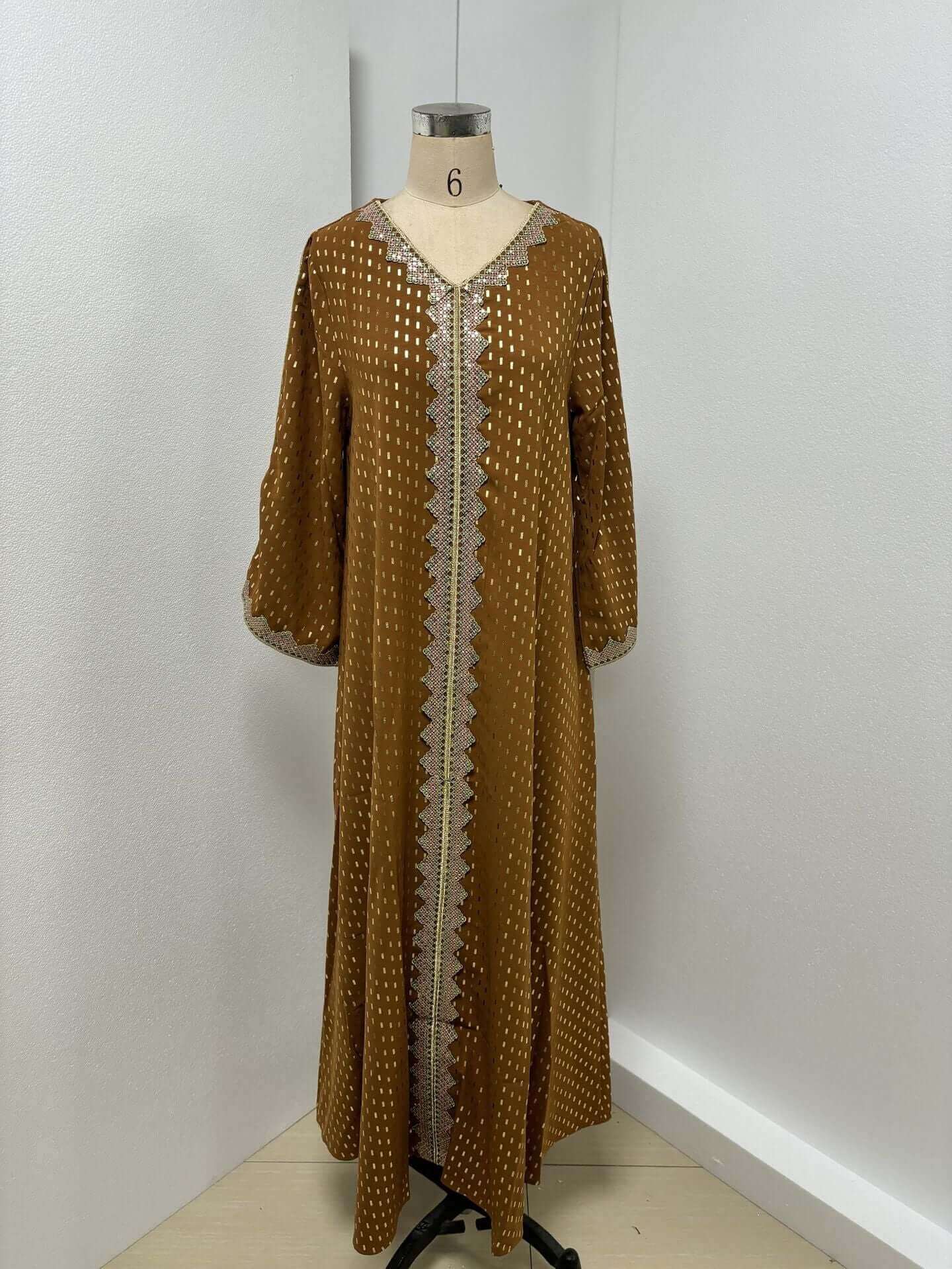 Lace Tape V-Neck Kaftan