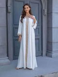 Lace Tape V-Neck Kaftan