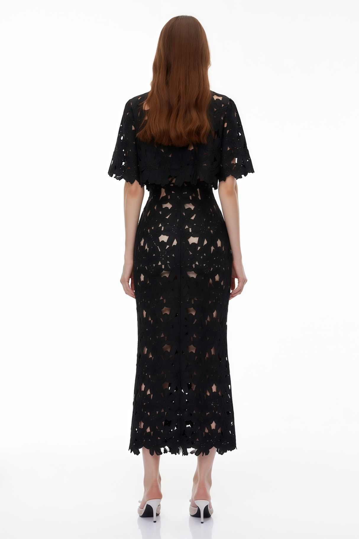 Aurohaya Kamila Black Color Block Maxi Dress with Cut-Outs