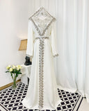 Moroccan Handmade Embroidered Abaya Abaya Kaftan Dress for Women with Hood, LKD1000
