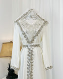 Moroccan Handmade Embroidered Abaya Abaya Kaftan Dress for Women with Hood, LKD1000